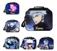 Jujutsu Gojo Satoru Itadori Yuji Personalised Name Boys School Double Layer Insulated Lunch Bag Children Kid's Shoulder Hand Bag Man's Office Travel Lunch Box