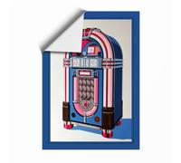 Jukebox Retro Unframed Wall Art Print A4 (29.7×21cm), Wall Decor for Living Room, Bedroom, Office & Home, Art Gift