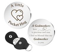 Jukeios Godmother Gifts, Godmother Gifts For Mothers Day, Godmother Presents Pocket Hug, Godparent Gifts, Thank You Gifts Christmas Birthday Presents For Godmother Gifts From Godson Goddaughter