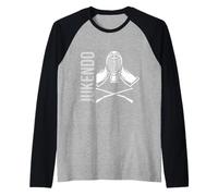 Jukendo Japanese Bayonet Fighter Budo Raglan Baseball Tee