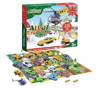 Jukeoiu Christmas Advent Toy Vehicle - 24 Days Countdown Calendar Toy Car for Kids - Stocking Stuffers for Travel School Home Vacation Game Room Kids Boys