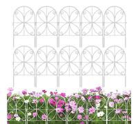Jukeoiu Garden Flower Bed Surround, Pack of 10, Rustproof Metal as Flower Bed Border, Weatherproof Privacy Screen with Wild Protection as Sturdy Garden Edging for Garden Partition and Property