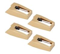 JUKFITA Record Player Needle, 4 Pack Ruby Turnable Stylus Replacement for Most Victrola Crosley LP ION Vinyl Players Phonograph, Gold