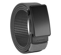 JUKMO Men's 1.5" Nylon Ratchet Belt, Casual Web Click Belt with Slide Buckle for Jeans, No Holes Adjustable Trim to Fit (Grey, XXX-Large-for Waist 54"-58" (Length 65"))