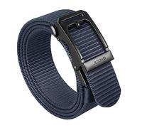 JUKMO Men's Ratchet Belt, 1.5 Inch Nylon Web Tactical Work Belt with Automatic Slide Buckle (Blue, Medium-for Waist 36"-42" (Length 49"))