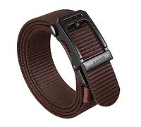 JUKMO Men's Ratchet Belt, 1.5 Inch Nylon Web Tactical Work Belt with Automatic Slide Buckle (Coffee, Medium-for Waist 36"-42" (Length 49"))