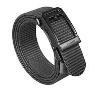 JUKMO Men's Ratchet Belt, 1.5 Inch Nylon Web Tactical Work Belt with Automatic Slide Buckle (Grey, Medium-for Waist 36"-42" (Length 49"))