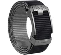 JUKMO Men's Reversible Ratchet Belt - 2 Styles in 1, No-Hole Adjustable Web Belt for Golf, Business & Everyday Wear, Black/Grey, X-Small-for Waist 18"-34" (Length 41")