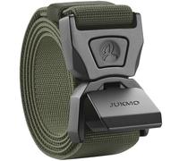 JUKMO Quick Release Tactical Belt, Military Work 1.5" Nylon Web Golf Belt with Heavy Duty Seatbelt Buckle (Army Green, Large-for Waist 42"-46" (Length 53"))