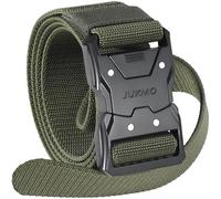 JUKMO Quick Release Tactical Belt, Military Work 1.5" Nylon Web Hiking Belt with Heavy Duty Seatbelt Buckle (Small-for Waist 30"-36" (Length 45"), Army Green)
