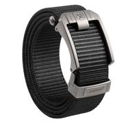 JUKMO Ratchet Belt for Men, Nylon Web Tactical Belt with Automatic Slide Buckle, Adjustable Trim to Fit (Black, For Waist 20""-40"" (Length 47""))