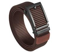 JUKMO Ratchet Belt for Men, Nylon Web Tactical Gun Belt with Automatic Slide Buckle (Coffee, Medium for Waist 38"-42" (Length 49"))