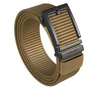 JUKMO Ratchet Belt for Men, Nylon Web Tactical Gun Belt with Automatic Slide Buckle (Coyote, X-Small for Waist 29"-34" (Length 41"))