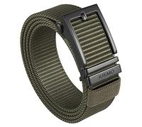 JUKMO Ratchet Belt for Men, Nylon Web Tactical Gun Belt with Automatic Slide Buckle (Green, X-Small for Waist 29"-34" (Length 41"))