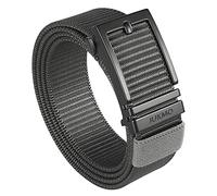 JUKMO Ratchet Belt for Men, Nylon Web Tactical Gun Belt with Automatic Slide Buckle (Grey, Medium for Waist 38"-42" (Length 49"))