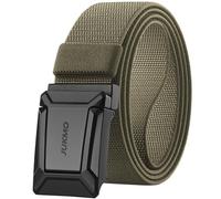 JUKMO Stretch Tactical Belt for Men, Military Work Rigger Hiking 1.5" Elastic Nylon Web Ratchet Quick Release Belt in Gift Box (Coyote, Large)