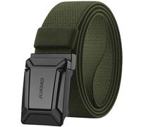 JUKMO Stretch Tactical Belt for Men, Military Work Rigger Hiking 1.5" Elastic Nylon Web Ratchet Quick Release Belt in Gift Box (Army Green, Small)
