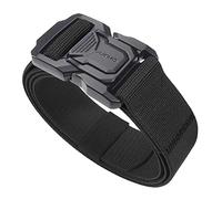 JUKMO Tactical Belt for Men, Military Rigger 1.5" Nylon Web Work Belt with Quick Release Heavy Duty Buckle (Black, X-Large-for Waist 46"-50" (Length 57"))