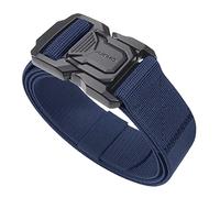 JUKMO Tactical Belt for Men, Military Rigger 1.5" Nylon Web Work Belt with Quick Release Heavy Duty Buckle (Blue, Large-for Waist 42"-46" (Length 53"))