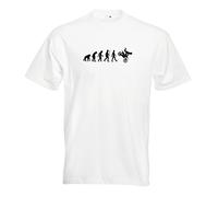 Juko Children's Evolution Motorcross T Shirt Ape to Moto Cross Kids T-Shirt. White, 12-14 Years