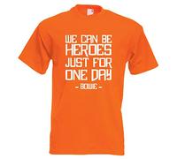 Juko David Bowie Blackstar We Can Be Heroes 1364 T Shirt. Orange, X-Large