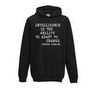 Juko Stephen Hawking Intelligence is The Ability Adapt Change Hoodie. Black, XX-Large