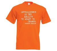 Juko Stephen Hawking Intelligence is The Ability Adapt Change T Shirt. Orange, Large