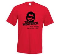 Juko Wolfpack Stag Do Personalised T Shirt Hangover Custom Design. Red, Large