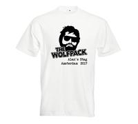 Juko Wolfpack Stag Do Personalised T Shirt Hangover Custom Design. White, Large