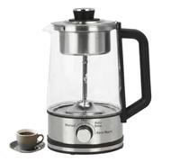 JUKOOE Electric Glass Percolator Coffee Pot, 10-Cup Borosilicate Glass Coffee Maker with Reusable Stainless Steel Filter, 600W Fast Brew, Auto Keep Warm, No-Drip Spout