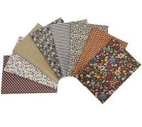 Jukway 8Pcs Cotton Fabric Bundles 50x50 cm Squares, Printed Patterns Cotton Fabric Patchwork Craft DIY Sewing Fabric for Quilting, Decoration, Scrapbooking, Handwork, Arts, Hobbys (Brown)