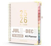 Jul 2025 - Dec 2026 Planner, Forvencer Academic Planner 2025-2026, 18 Month Daily Planner, 6" x 8", Weekly & Monthly Agenda Book, Hardcover Calendar Book, School Supplies for Student Teacher, Beige