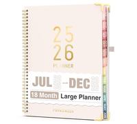Jul 2025 -Dec 2026 Planner, Forvencer Academic Planner 2025-2026, 18 Month Daily Planner, 8.5" x 11", Weekly & Monthly Agenda Book, Hardcover Calendar Book, School Supplies for Student,Beige