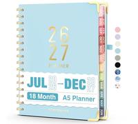Jul 2026 - Dec 2027 Planner, Forvencer 18 Month Academic Planner 2026-2027, 6.3" x 8.4", Calendar Planner Weekly and Monthly, Daily Agenda Book, College School Supplies for Student Teacher, A5, Blue