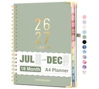 Jul 2026 - Dec 2027 Planner, Forvencer 18 Month Academic Planner 2026-2027, 8.5" x 11", Calendar Planner Weekly and Monthly, Daily Agenda Book, College School Supplies for Student Teacher, A4, Green
