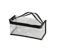 Jula Vance Small Rectangle Clear PVC Makeup Bag Makeup Artist Tool Organizer Bag Clear Vinyl Cosmetic Bag Actor Bag with Handle