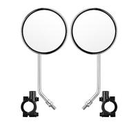 Julai Bike Bicycle Mirrors, Motorcycle Mirrors For Handlebars, 1 Pair | Round big size 3.9inch Mirrors, Convex rearview mirror, Stainless steel arm, 360° rotatable, Easy install, with 8mm Bolts