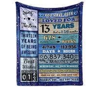 Julazy 13th Birthday Blanket 60"X50" for Girls Boys - Gift Ideas for 13-Year-Old, Best Presents, Coolest Decorations