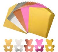 JULBEAR 20 Sheets Metallic Glossy Card Paper, 5 Colors 250Gsm 8.5*11, Mirror Aluminum Foil, Reflective Shimmer Mirror Decoration for Kids Scrapbook, School, Office