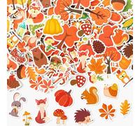 JULBEAR 200Pcs Autumn Foam Sticker Fall Thanksgiving Maple Leaves Self Adhesive Puffy Scrapbook Stickers Thanksgiving Party Supplies DIY Crafts Autumn Decorations