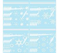 JULBEAR 200pcs Christmas Cellophane Bags Self Adhesive Cellophane Cookie Bags Snowflakes Treat Bags for Snow Birthday Wedding Christmas Party Favor Gift Packaging Supplies(4 Style)