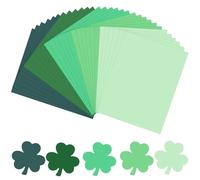 JULBEAR 30 Sheets St Patrick's Day Colored Cardstock 5 Colors 180gsm 8.5x11 Inch Assorted Green Cardstock for DIY Cards Scrapbook Print Paper DIY Crafts Holiday Decorations Making Office Home Supplies