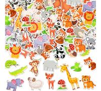 JULBEAR 300 Pieces Foam Stickers Bulk Self-Adhesive Cartoon Forest Animals Reward Stickers for Arts Crafts, Party Favors Decoration, Home Classroom Teaching DIY Supplies