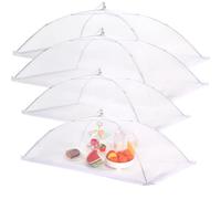 JULBEAR 4 Pcs Extra Large Mesh Food Cover Tent Umbrella Food Screen Covers for Outside Pop-up Mesh Reusable Food Nets for Parties Picnics Outdoor BBQs Collapsible (2 Pcs 40"x24", 2 Pcs 32"x24")