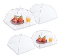JULBEAR 4 Pcs Large and Tall Mesh Food Cover Tent Umbrella Food Screen Covers for Outside Pop-up Mesh Reusable Food Nets for Parties Picnics Outdoor BBQs Collapsible (2 Pcs 17"x17", 2 Pcs 14"x14")