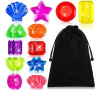 JULBEAR Big Dive Gem 20 Pcs with Organizer Bag, Colorful Big Pool Sinking Diving Gems Precious Crystals Treasure for Swimming Training Bath Water Games