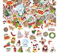 JULBEAR Christmas Foam Sticker, 300Pcs Winter Bulk Colorful Printing Self-Adhesive Campus Themed Foam Stickers for Kids Christmas Party Favors DIY Crafts Holiday Classroom Decorations
