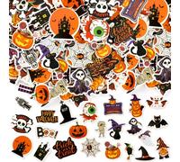 JULBEAR Halloween Bulk Foam Stickers, 300 Pieces Pumpkins Jack Ghost Bats Monster Color Printing Pattern Self-Adhesive Foam Stickers for Crafts Holiday Cards Home Halloween Party Decoration Supplies