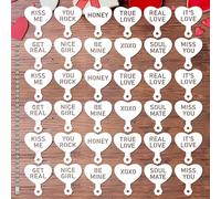 JULBEAR Valentine's Day Cookie Stencils - 36 Piece Conversation Heart Cookie & Coffee Decoration Set for Valentine's Day Party & Crafts