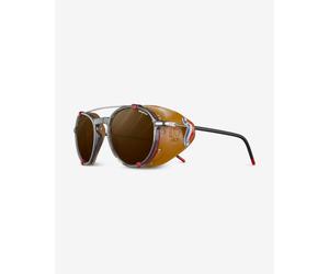 Julbo Legacy gray sunglasses with REACTIV 2-4 Polarized brown lens.